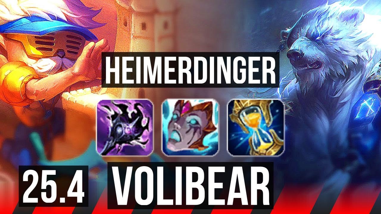 HEIMERDINGER vs VOLIBEAR (TOP) | 6 solo kills, 700+ games | NA Master | 25.4