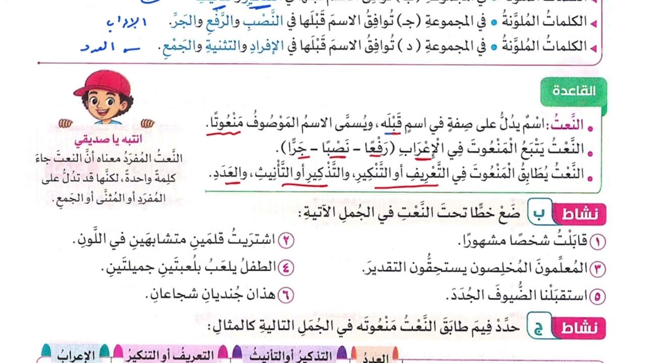 7/ ( النعت ) حل كتاب سلاح التلميذ 2026 الترم الثاني ، الصف السادس الابتدائي،أ/إسلام الجنايني