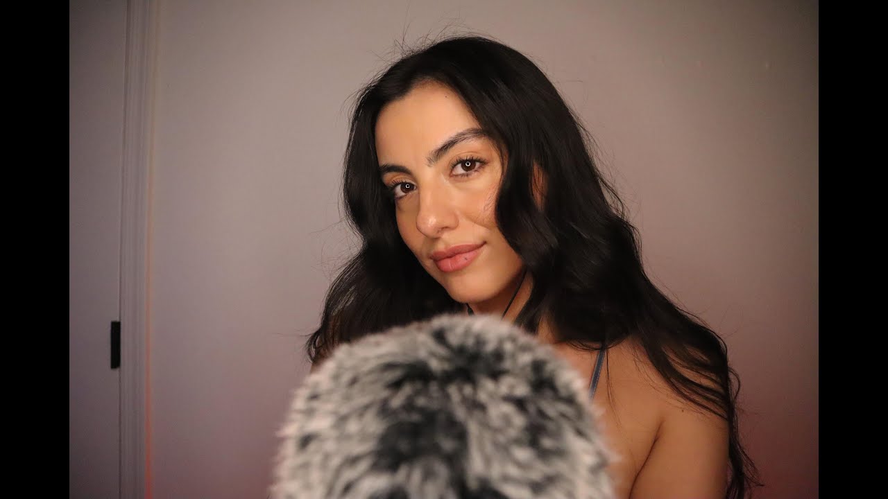 ASMR Close Whispering | Fluffy Mic Scratching, Shushing, Unintelligible Whispering