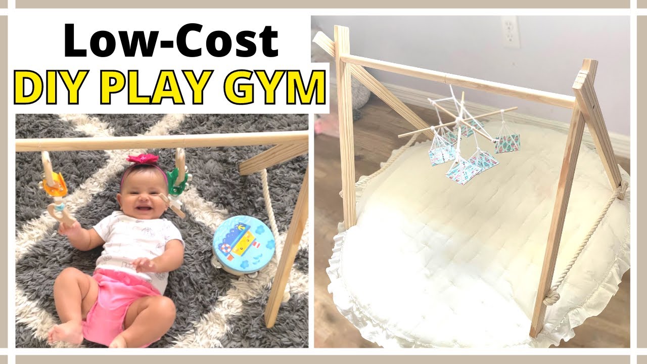 DIY WOODEN BABY GYM - Cheap And Easy DIY  Montessori Toys