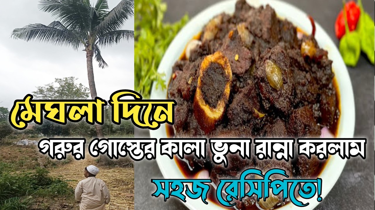 মেঘলা দিনে গরুর গোস্তের কালা ভুনা রান্না করলাম সহজ রেসিপিতে👌Black roast beef||Jannatjoy Vlog