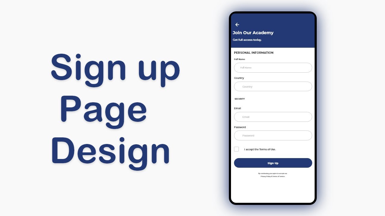 SignUp Page Design | in Adobe XD