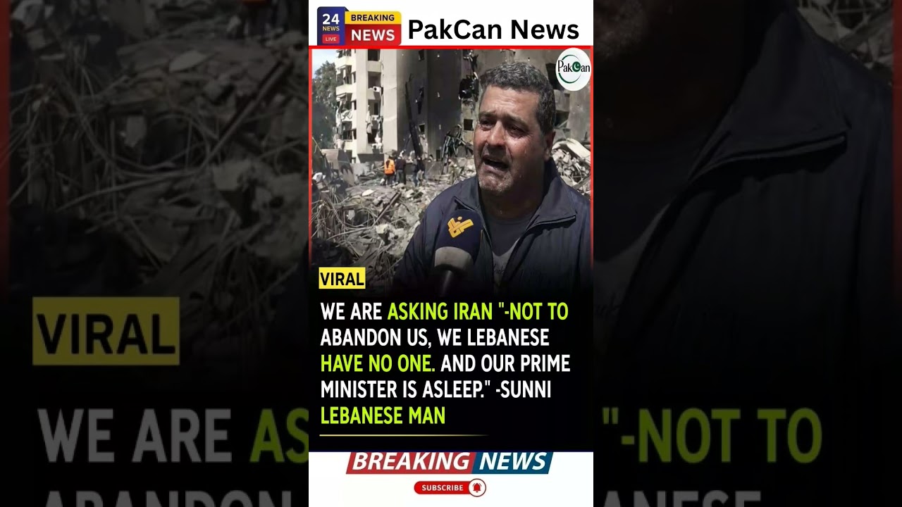 Lebanese Civilian&rsquo;s Emotional Plea to Iran Goes Viral | PakCan News