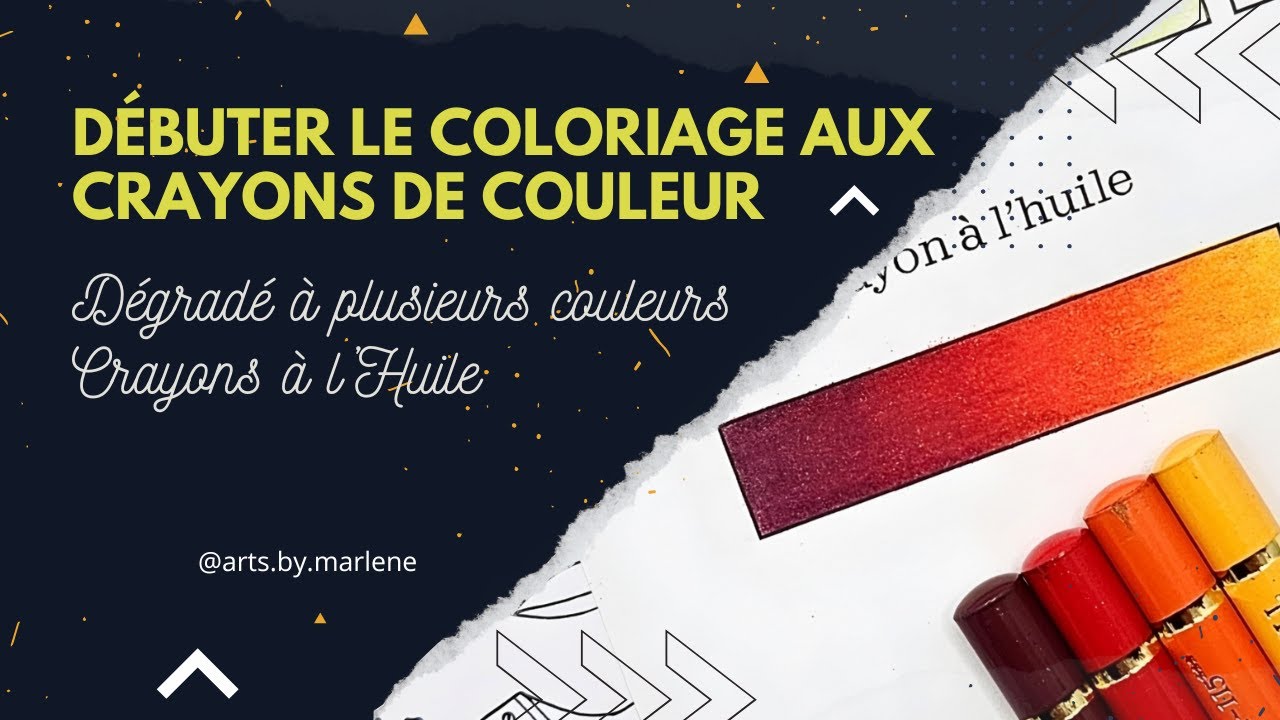 Réaliser un dégradé à plusieurs couleurs avec des crayons à l'huile