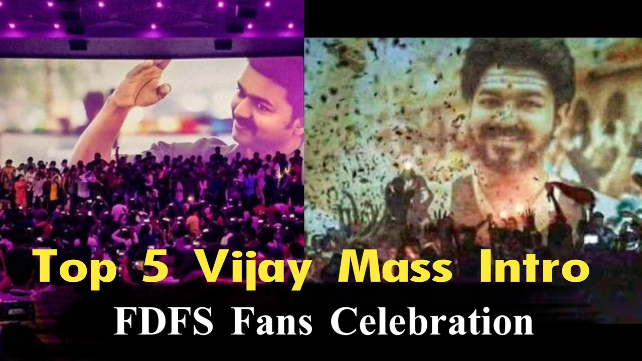 Top 5 Vijay Mass Intro FDFS Fans Celebration| Thalapathy Vijay Mass Intro | Old Madras