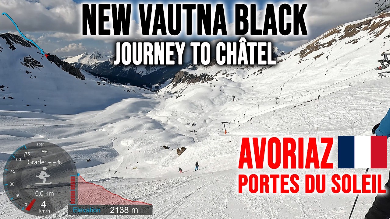 [4K] Skiing Avoriaz, New Vautna Black - Journey to Ch&acirc;tel, Portes du Soleil France, GoPro HERO13