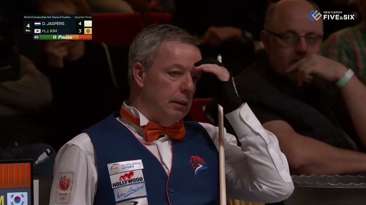 Quarter Final - Dick JASPERS vs Haeng Jik KIM (35th World Championship Nat. Teams 3-Cushion)