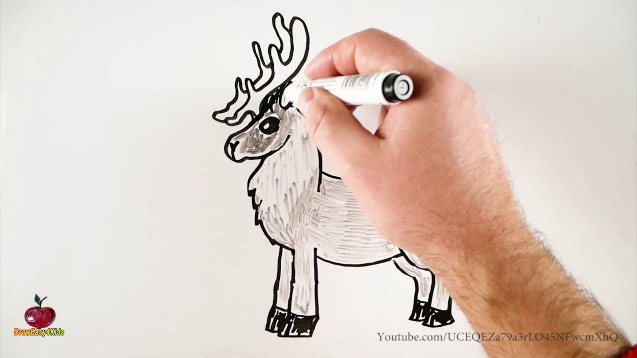 🦌 How To Draw A Reindeer easy | Drawing Animals