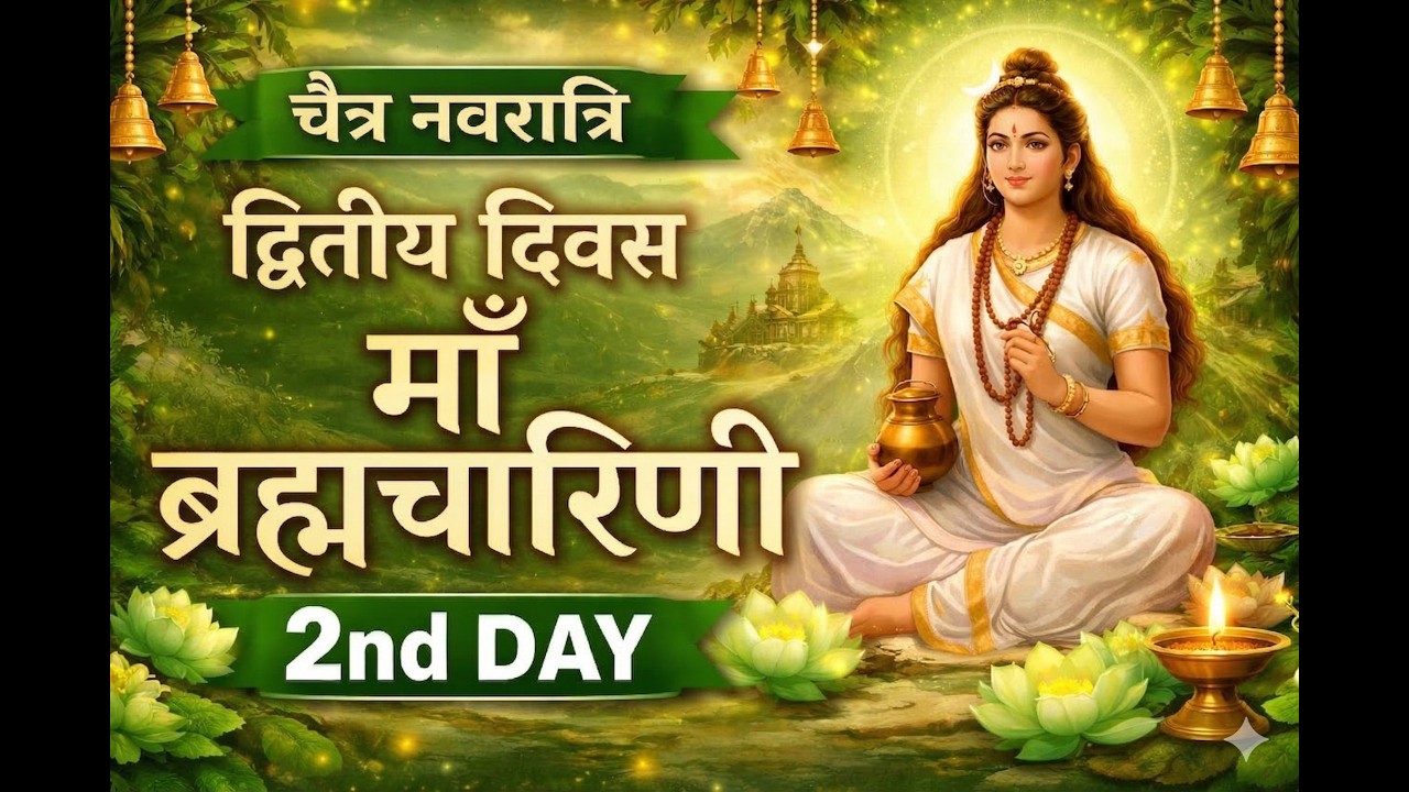 Day 2 Navratri Aarti | Maa Brahmacharini | ॐ देवी ब्रह्मचारिण्यै नमः | Full Aarti & Bhajan 2026