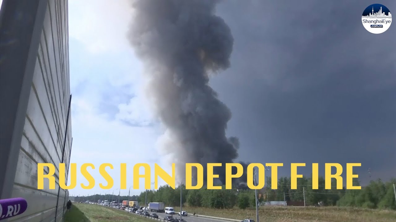 Massive fire engulfing a warehouse outside Russia's Moscow, injuring at least 11