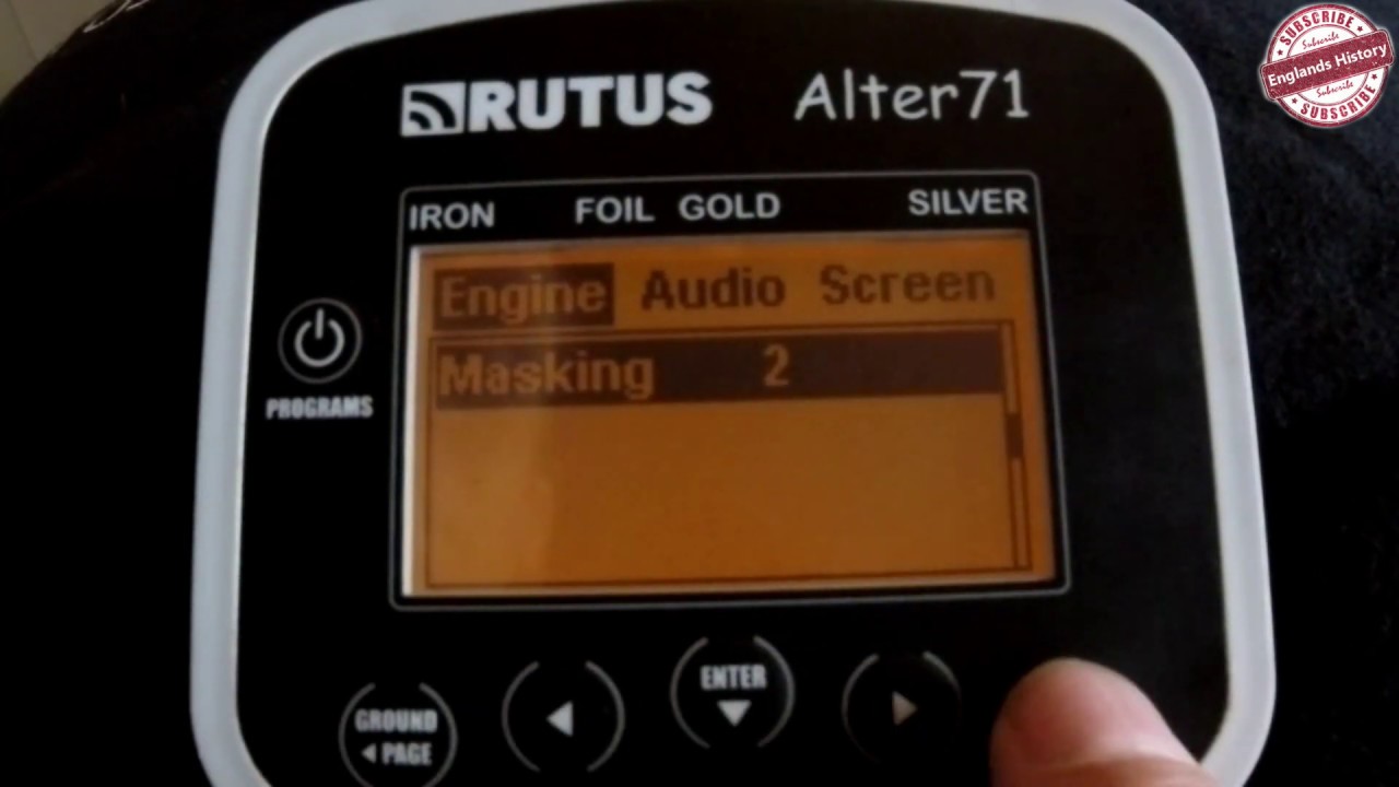 Rutus Alter 71, features and functions, metal detecting uk