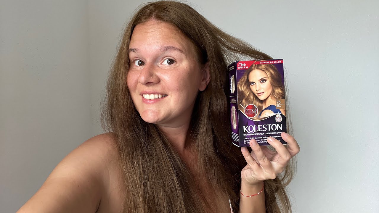 Koleston 73 Wella - Rubio Avellana. Teñir las raíces del cabello y las canas en casa. Tutorial.