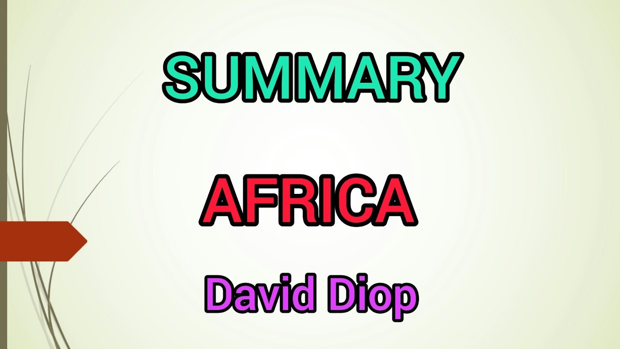 AFRICA  malayalam explanation | poem by David Diop| summary and analysis