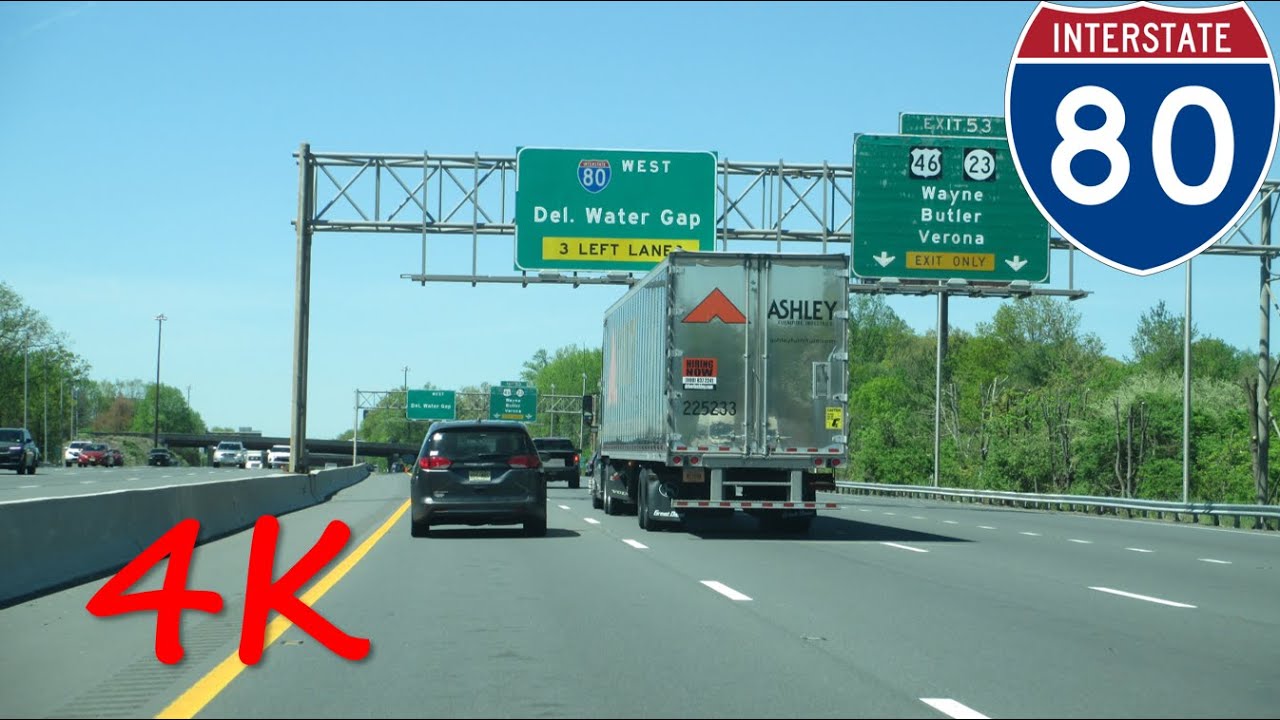 ⁴ᴷ Interstate 80 (Northern NJ/New York City Suburbs) westbound [4K VIDEO]