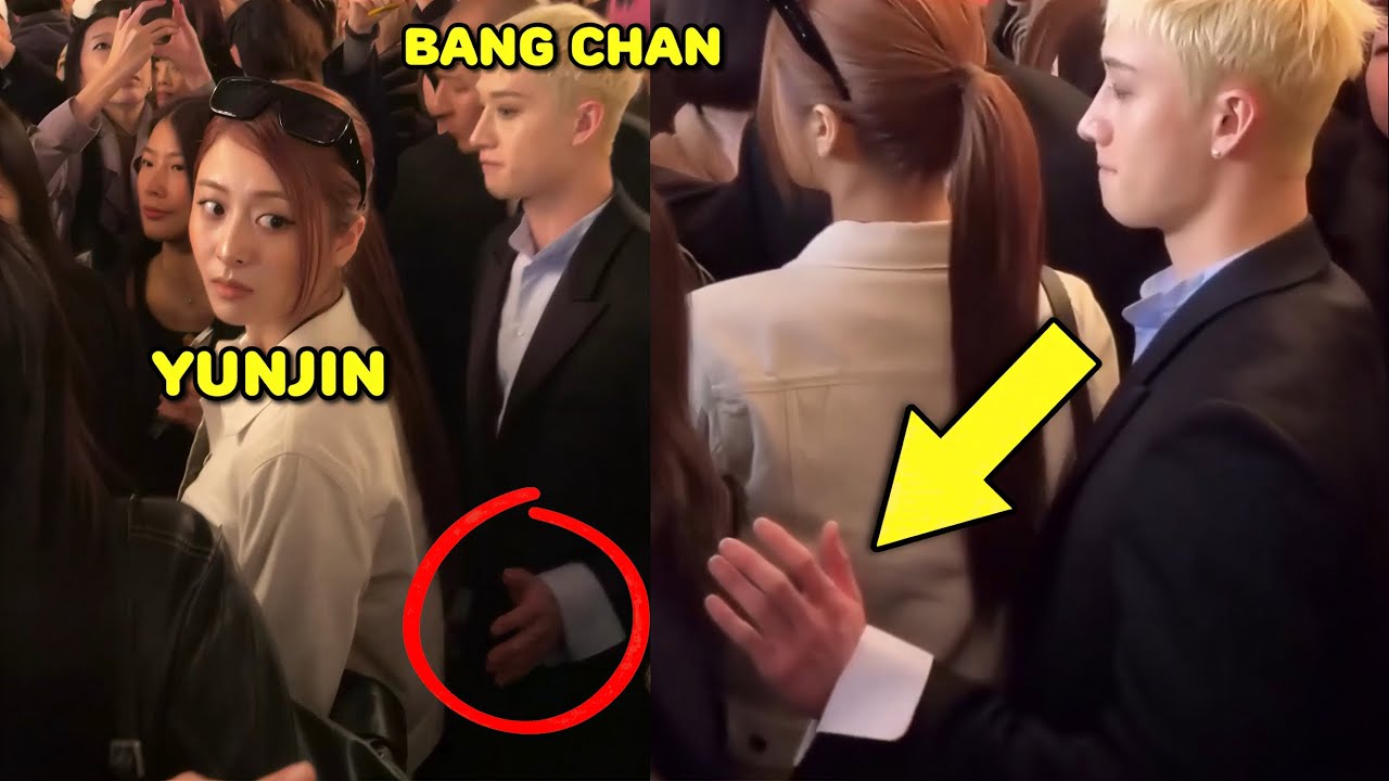 Bang Chan protecting LE SSERAFIM’s Yunjin at fashion week #kpop