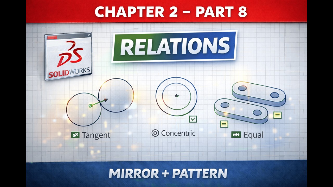 SolidWorks Chapter 2 (Part 8) — Sketch Relations (Fully Defined Sketches Made Easy)