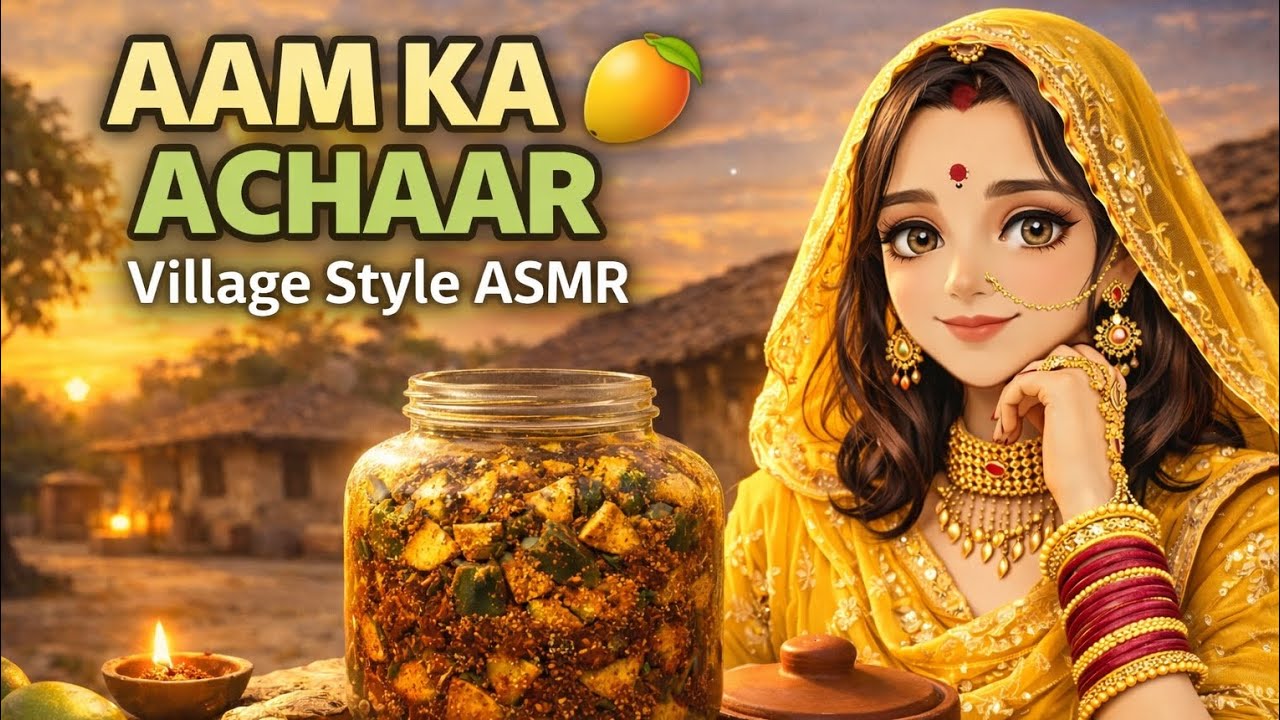 Aam Ka Achaar 🥭 | Village Style Mango Pickle ASMR | Peaceful Rural Life 