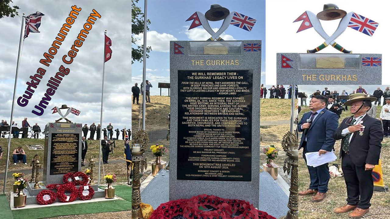 Gurkha Memorial Unveiling Ceremony UK Grays