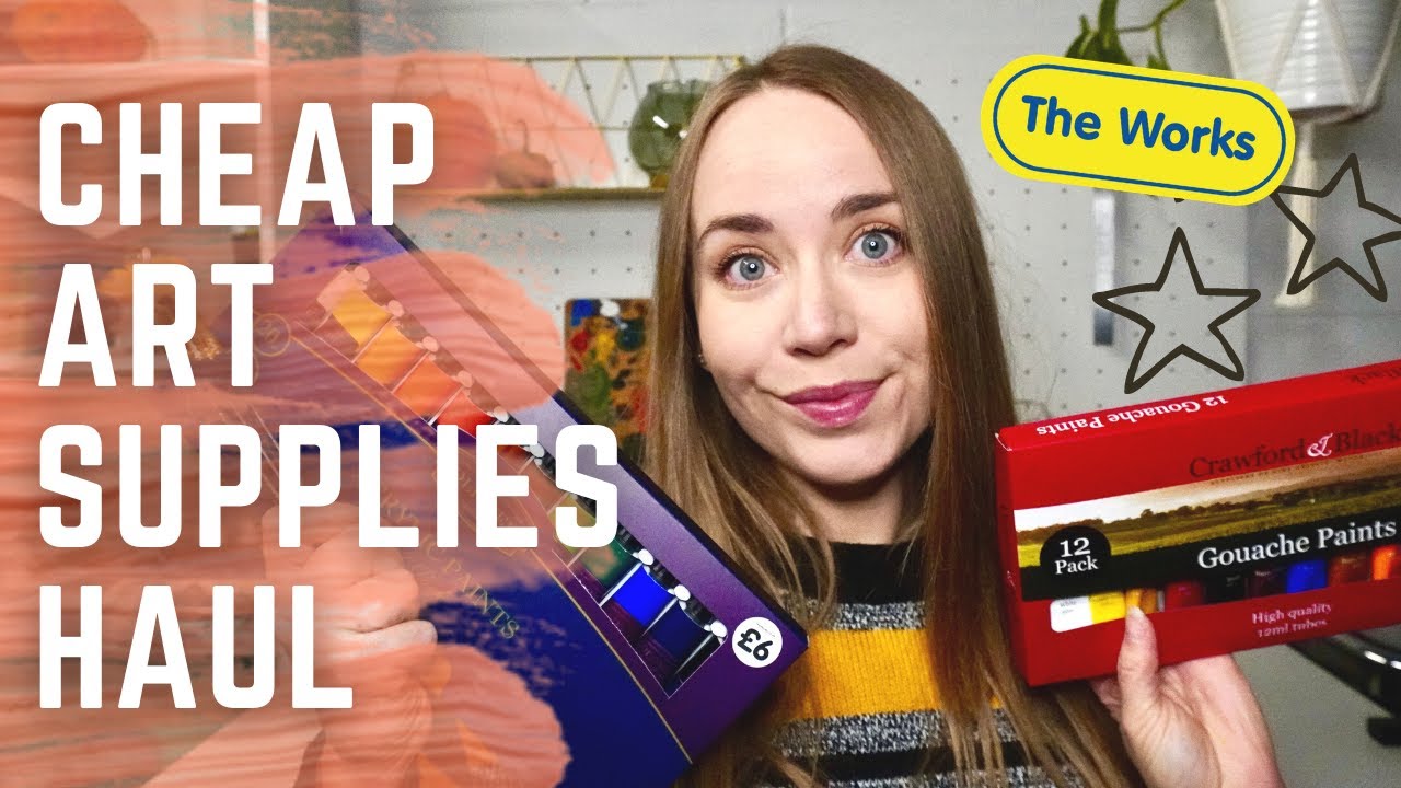 TRYING ART SUPPLIES FROM THE WORKS | Cheap Gouache and Acrylic Paints Haul