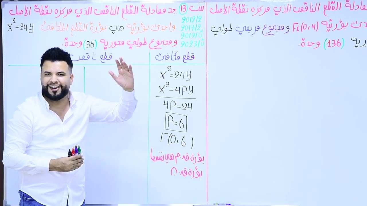 السادس العلمي /الفصل الثاني / المحاضرة 12/القطع الناقص/ النوع الثاني / التصوير الجديد لمنهج 2025