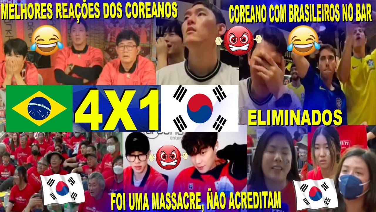 MELHORES REAÇÕES DOS COREANOS IMPRESSIONADOS COM BRASIL 4X1 CORÉIA DO SUL