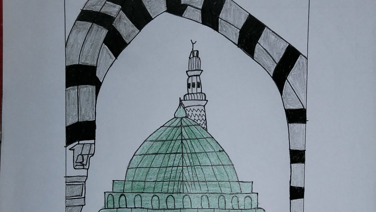 How to draw a madina munawara 😊#viralvideo #art 