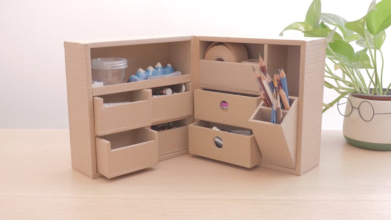 How to make a TOOLBOX from cardboard #cardboardcraft #toolbox #diy