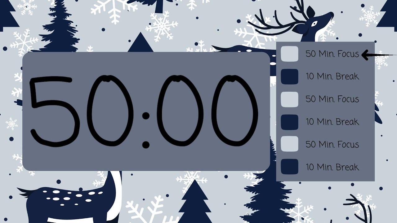 ⏳ 3-Hour Pomodoro Timer (50/10) – No Beeps | Focus & Study Session 🍃📘