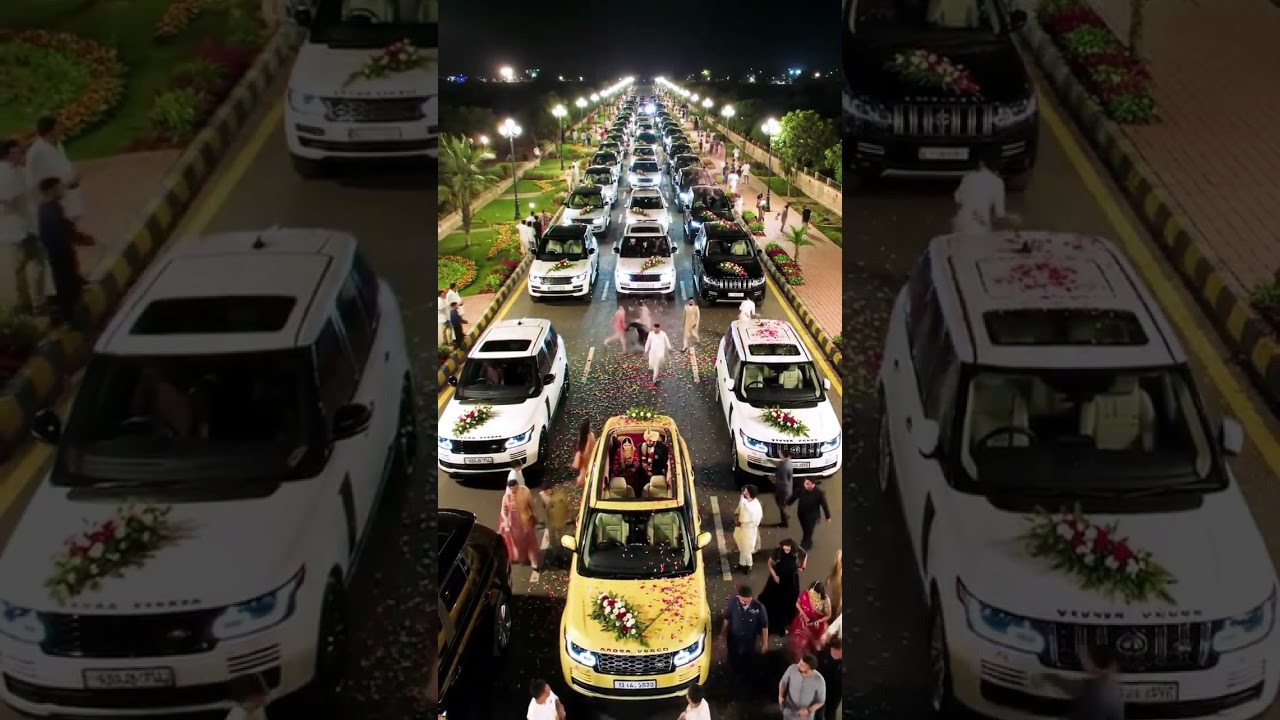 Royal Wedding Entry | 40 Range Rovers, Limo, 10 Land Cruisers & Flower Decor | Luxury Baraat Vibes 🚘