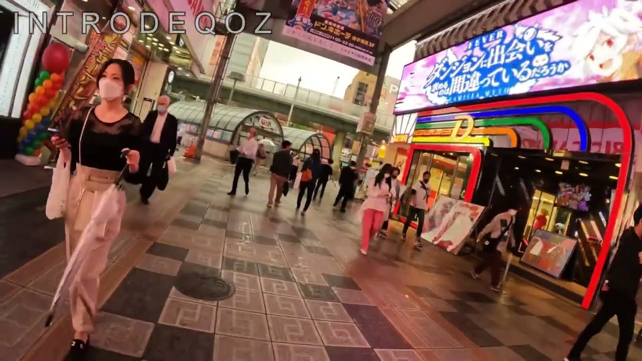 [ JAPAN IN 4K ] OSAKA NAMBA WALKING TOUR  | RAINNY DAY | #walkingtour #osaka #asmr