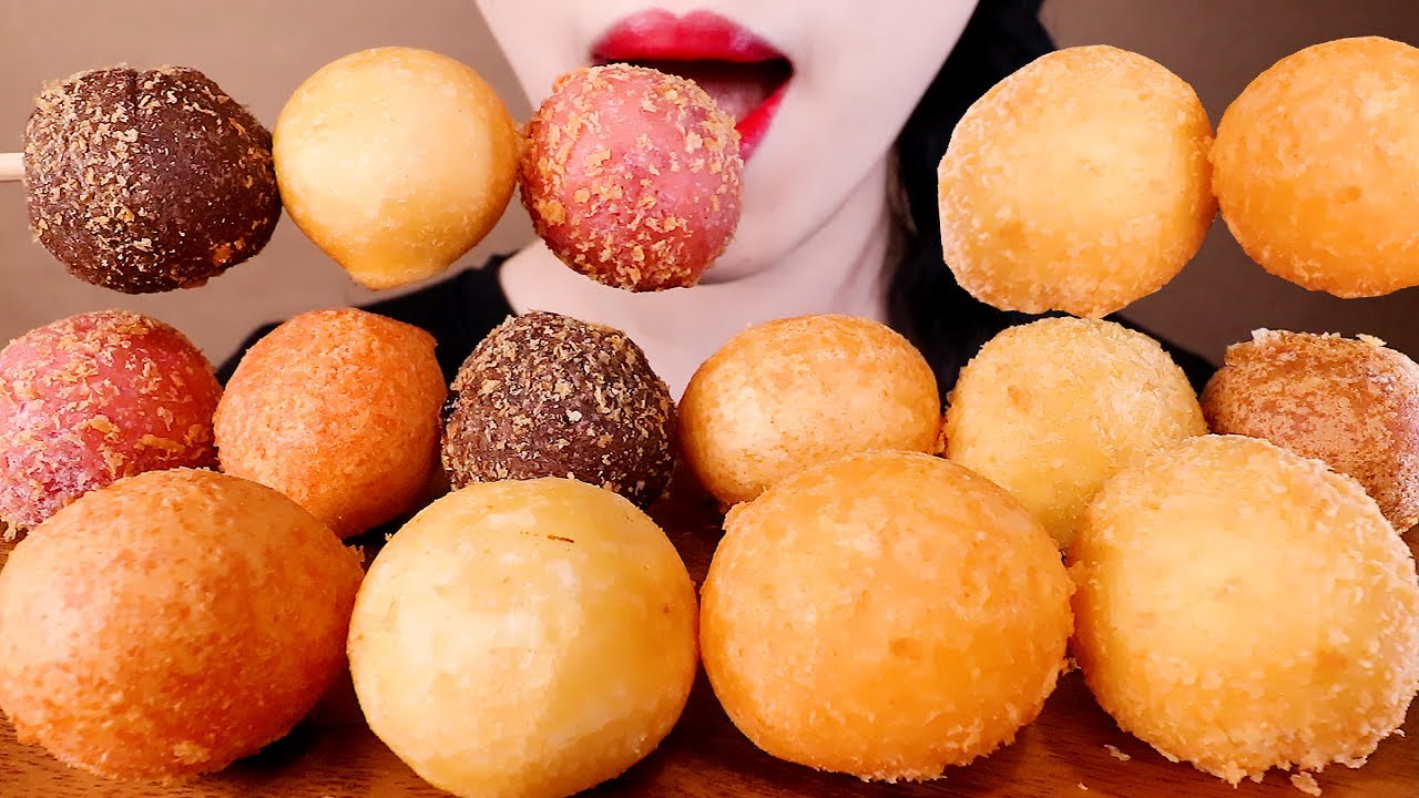 ASMR ASSORTED CHEESE BALLS eating sounds MUKBANG BBQ 신메뉴 치즈볼, 비비큐볼 먹방