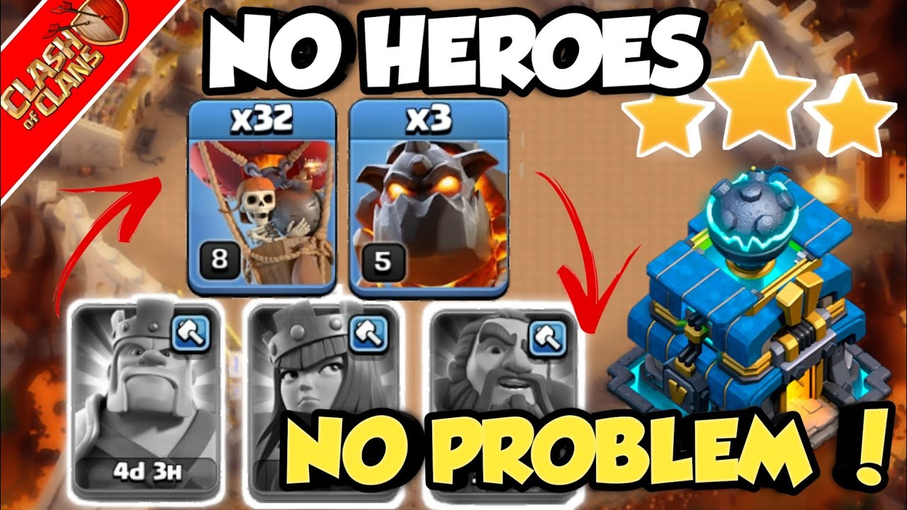No heroes!No problem।।Th12 no heroes attack startegy ( Clash of Clans )