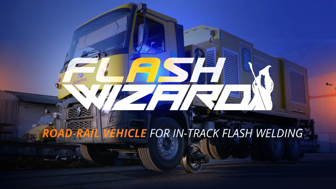 In-track quality welds in a flash with the Geismar Flash Wisard road-rail welding unit !