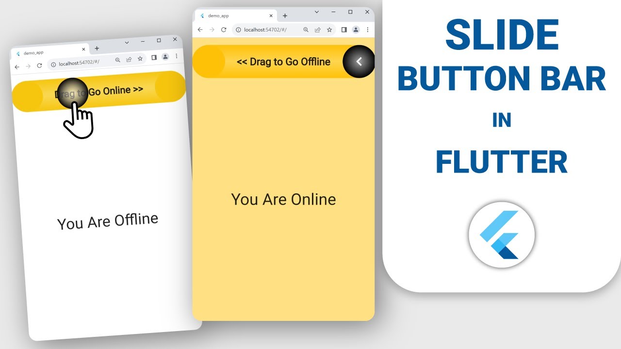 Slide Button Bar in Flutter - Draggable $ DragTarget widget tutorial with example app.