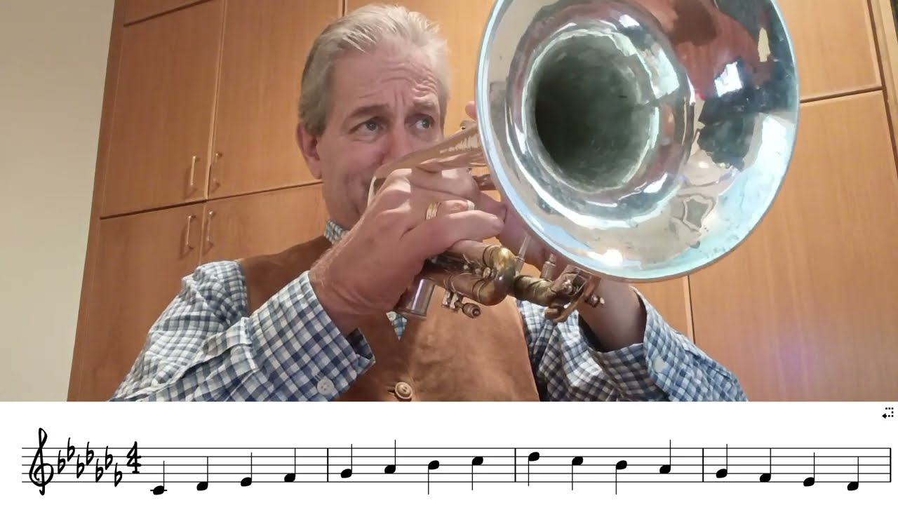 Cb major Scale Exercise for trumpet play along - faster