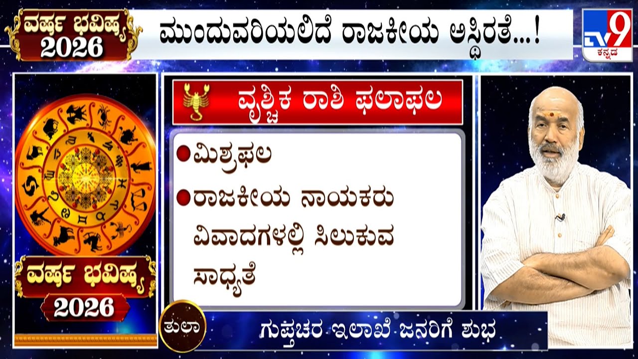 ವರ್ಷ ಭವಿಷ್ಯ 2026 | Yearly Horoscope 2026 | Predictions For ವೃಶ್ಚಿಕ - Vrishchika - Scorpio