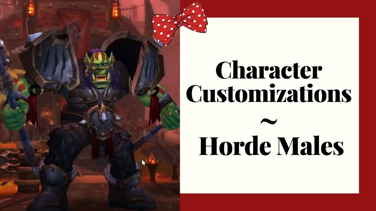 WoW Shadowlands (Beta) Customizations - All Male Horde & Allied Races