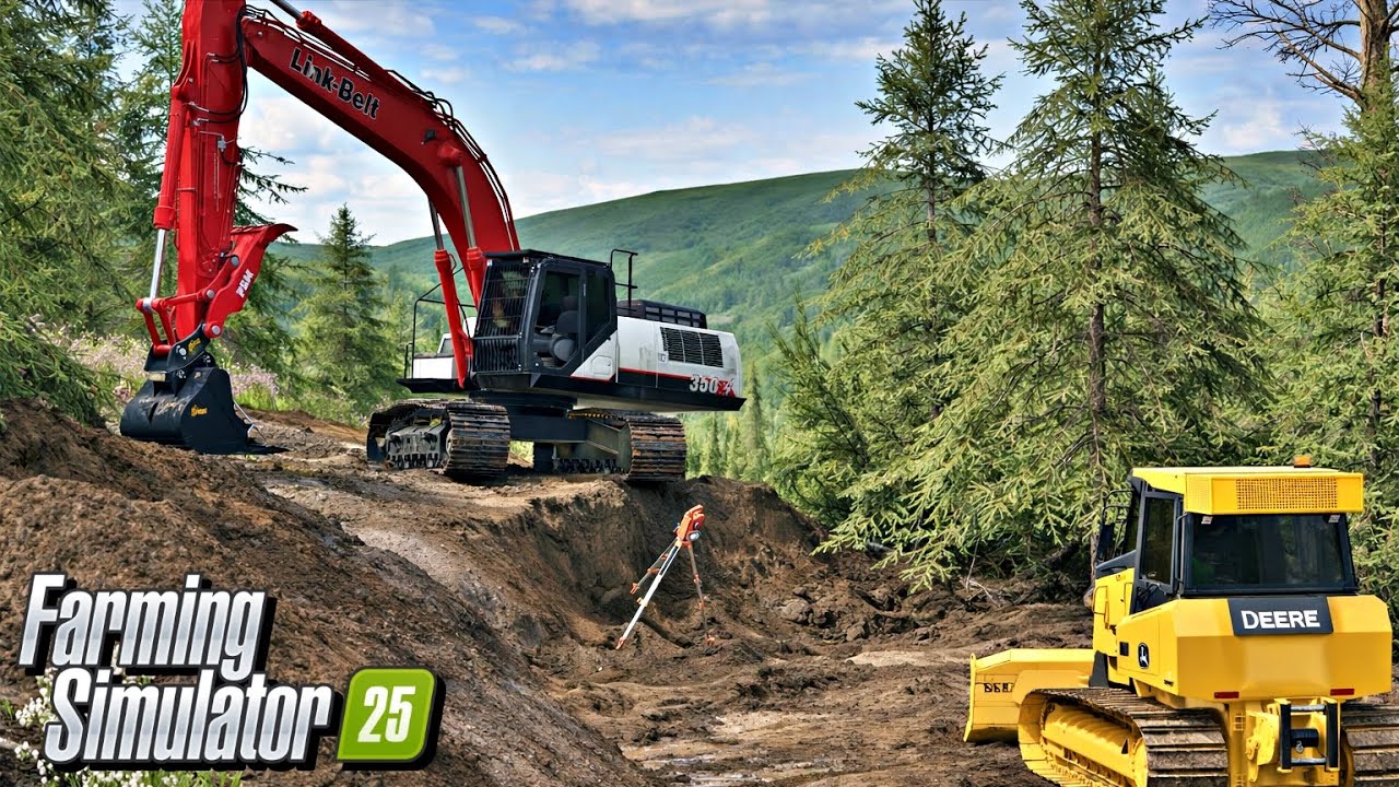 Epic Road Build Through Rough Terrain | Farming Simulator 25 Heavy Equipment MODS