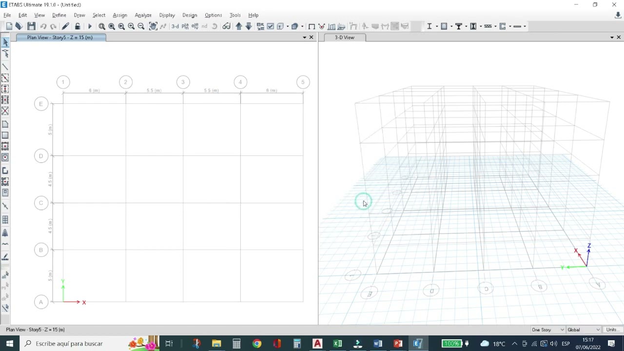 Modelado, Análisis y Diseño de Edificación en  Concreto Armado en Etabs Part # 1
