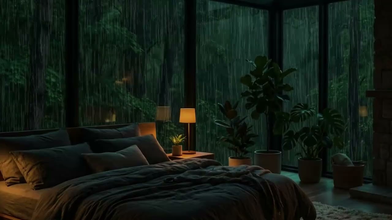 Rainy Night in the Forest🌧️Soothing Rain Sounds for Sleep