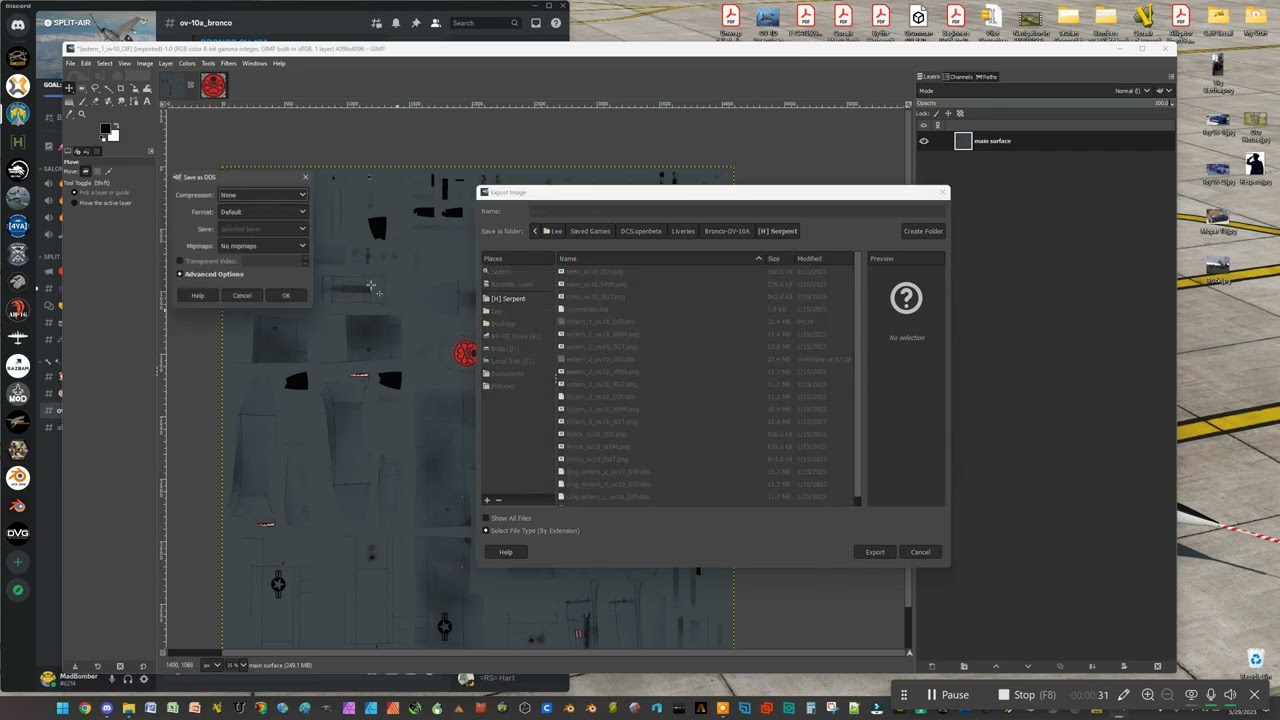 How to export in GIMP as DDS