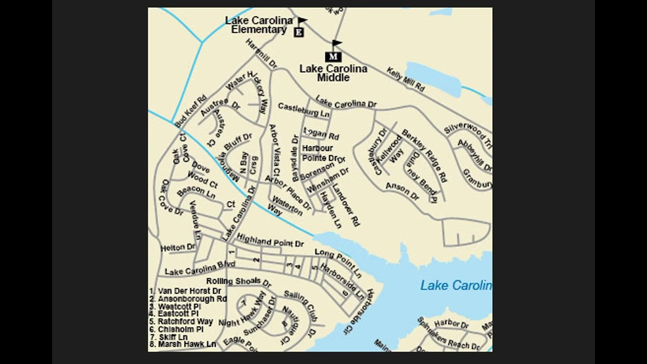 Map of Lake Carolina, United States | Mapsandlocations.com