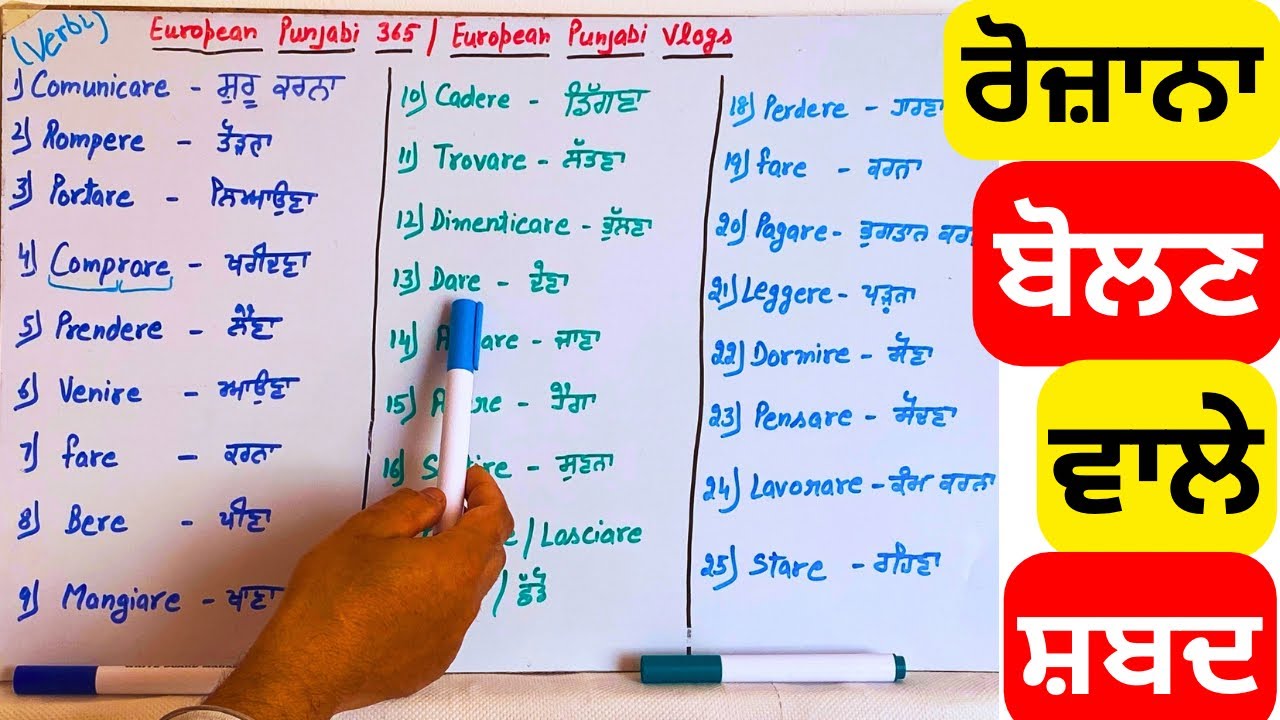 ਪੰਜਾਬੀ ਤੌ ਇਟਾਲੀਅਨ ਸਿੱਖੋ ਸੌਖੇ ਤਰੀਕੇ ਨਾਲ Free Class | Learn Italian