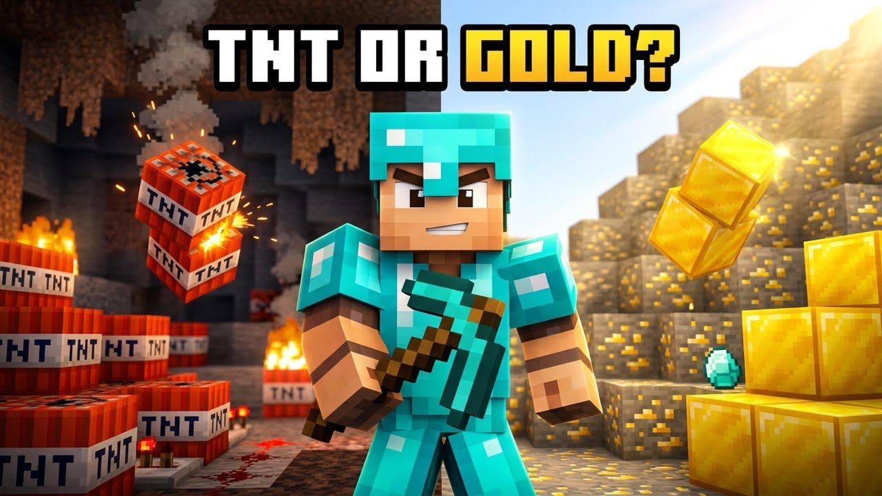 Falling Pickaxe ⛏️ Chat Control Live | TNT or Gold Minecraft