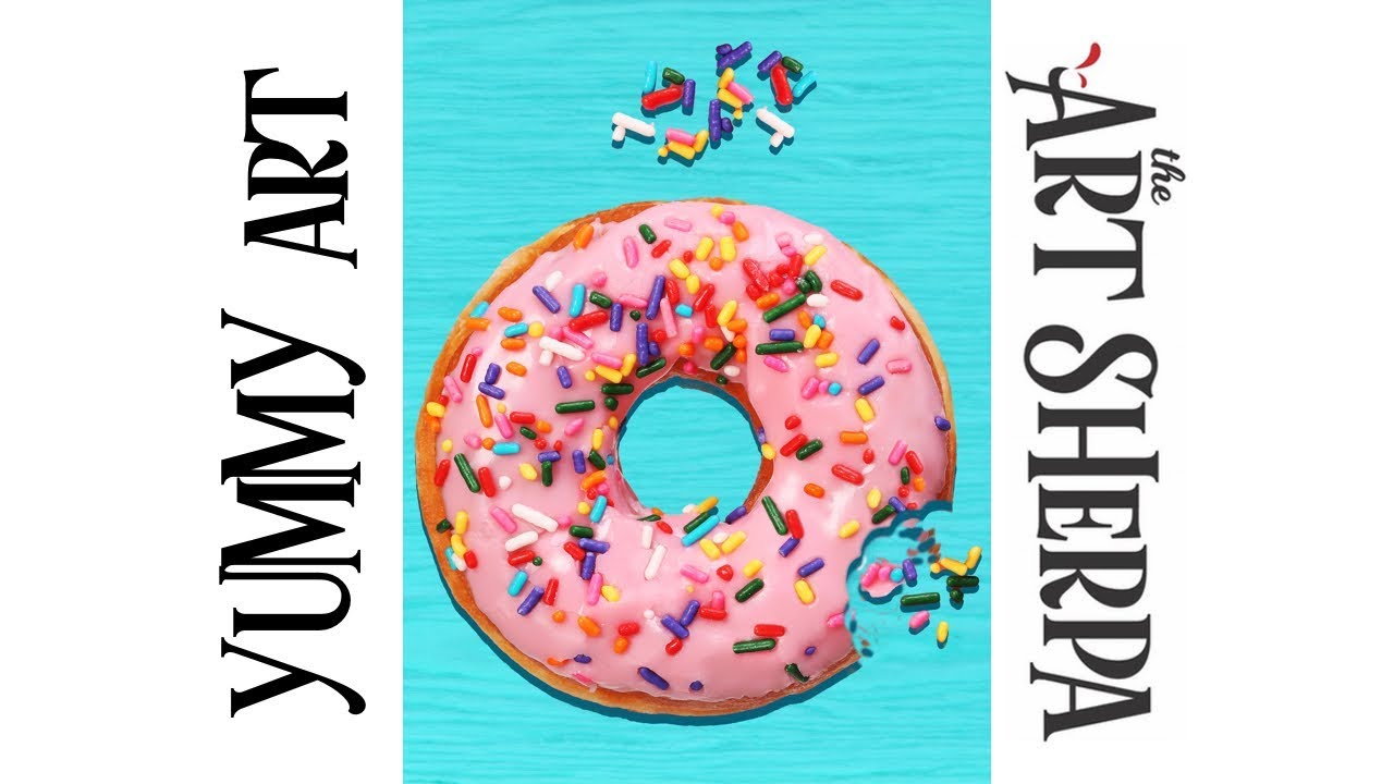 How to paint with Acrylic on Canvas A Yummy Donut with sprinkles | TheArtSherpa