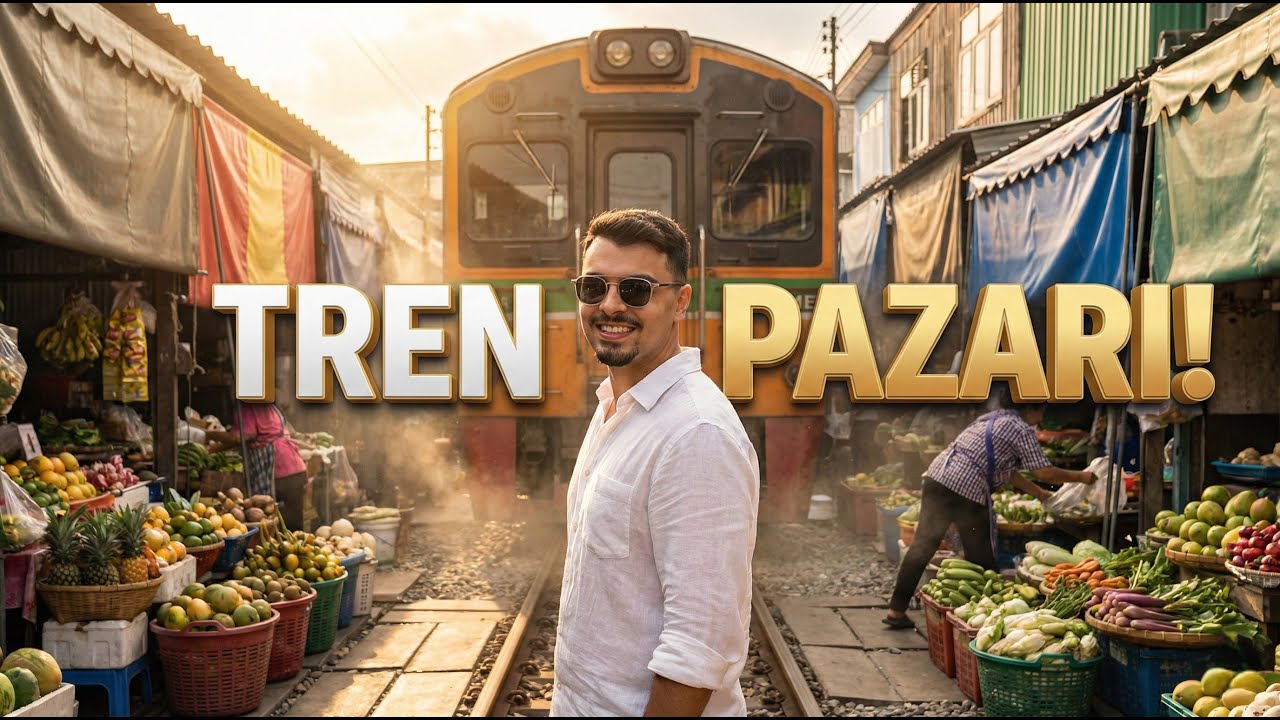 DÜNYANIN EN TEHLİKELİ PAZARI! 🇹🇭 | Trenin İçinden Çektim (Maeklong Tren Pazarı)