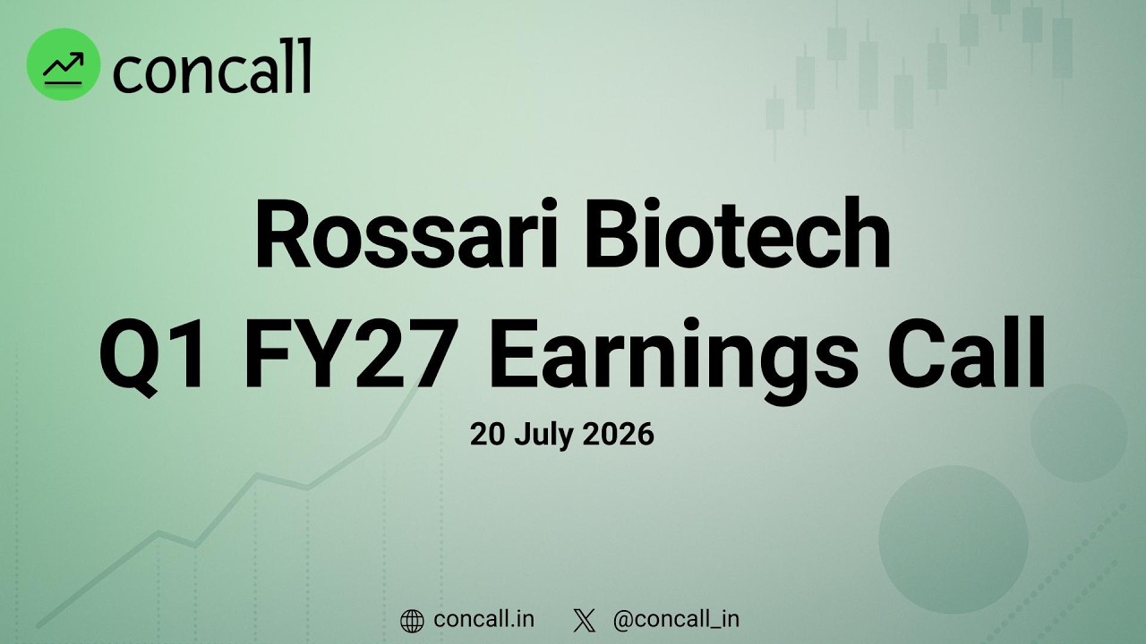 Rossari Biotech Q1 FY27 Earnings Conference Call | Concall.in