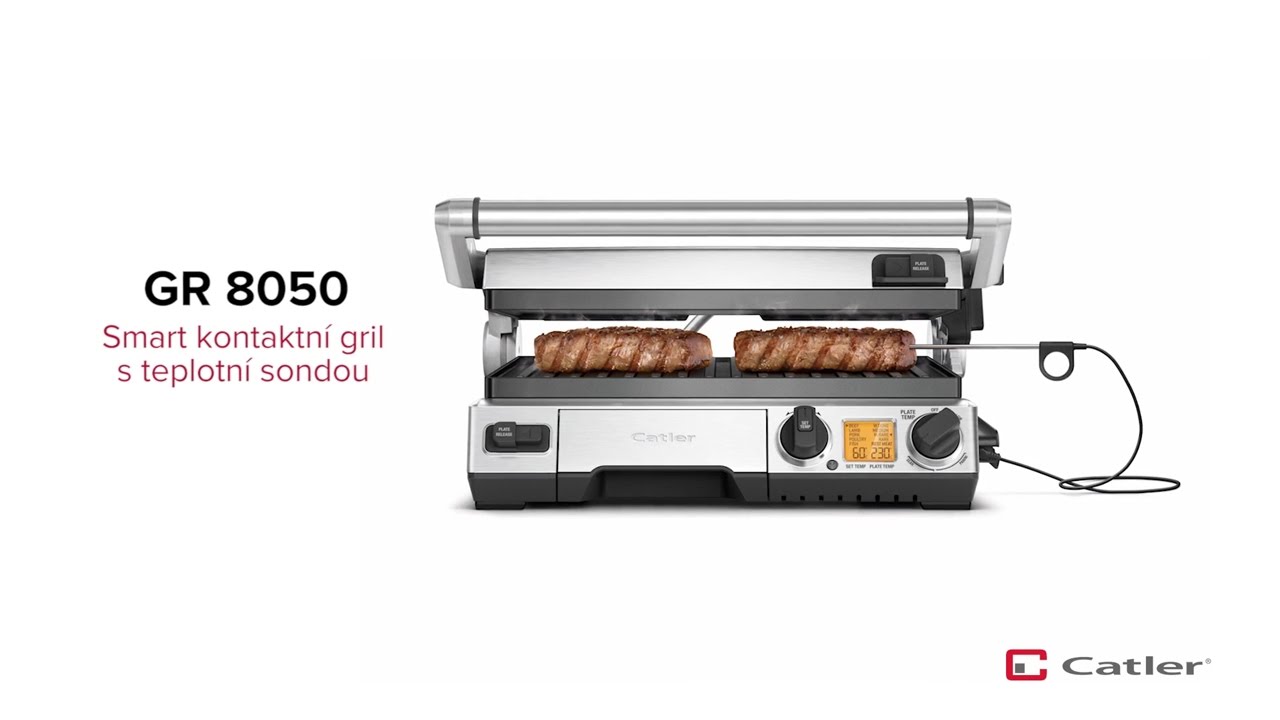 Smart kontaktn&iacute; BBQ gril s teplotn&iacute; sondou Catler GR 8050