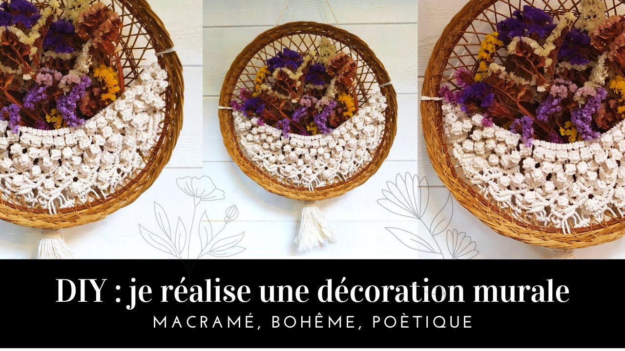 (D02b) DIY comment j'ai réalisé une décoration mural macramé. Tuto macramé