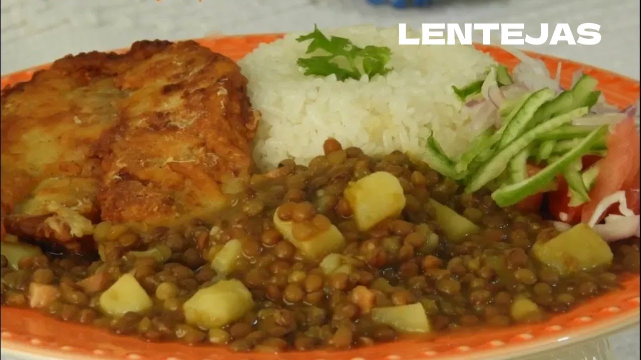 MENESTRAS / LENTEJAS  con PESCADO frito / Receta fácil y nutritiva